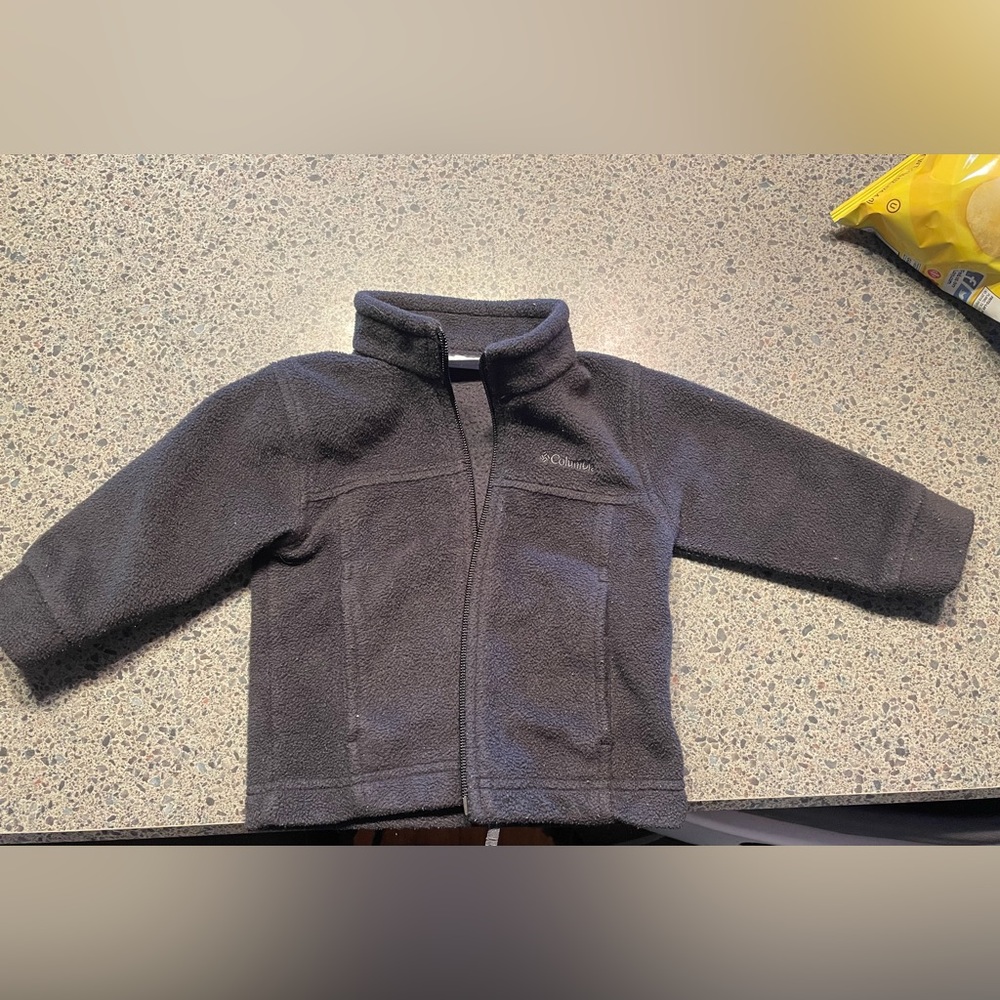 Columbia zip up. Black. 6-12 months